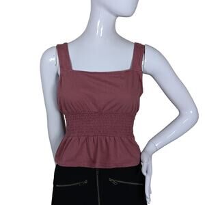 Express Outlet Tank Top Size Small Mauve Ruched Waist Wide Straps